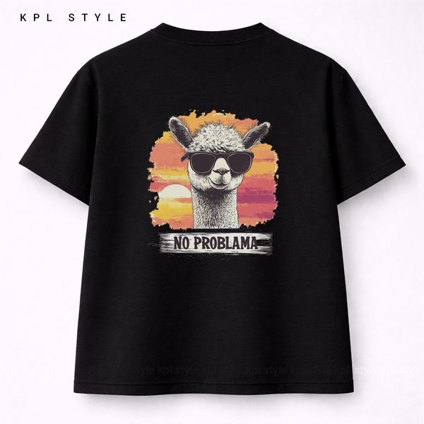 تیشرت پینترستی Llama | قواره باکسی %100 پنبه کد 1293
