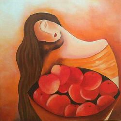 تابلو نقاشی کوبیسم کار شده با رنگ اکرلیک