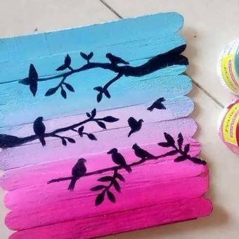 دیوارکوب نقاشی شده با آبرنگ