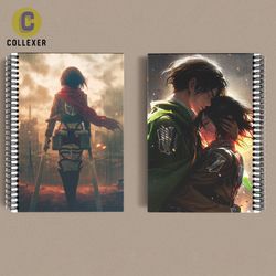 دفتر انیمه اتک آن تایتان طرح ارن و میکاسا (Eren and Mikasa) Attack On Titan کد 05 (دو رو چاپ )