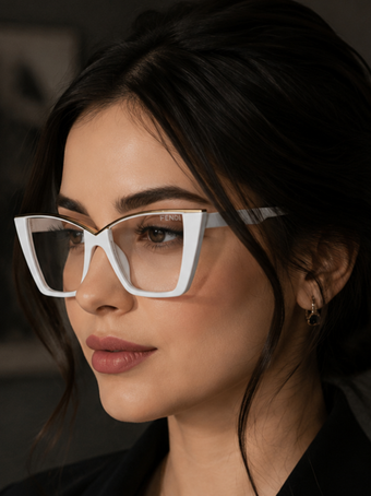 عینک طبی گربه ای سفید