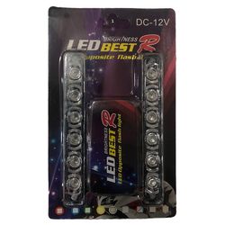 چراغ پلیسی ( قرمز - آبی ) 12 ولت دو تیکه (2*6) لنز مناسب خودرو و موتور سیکلت