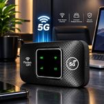 مودم جیبی شارژی 5G مدل M9S-LCD مشکی با باتری 8000 میلیآمپرساعت