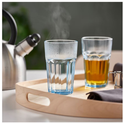 لیوان شیشه ای آبی 350 سی سی ایکیا مدل IKEA POKAL