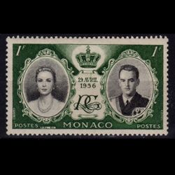 تمبر موناکو ازدواج سلطنتی 1956 کد 01