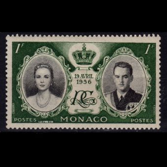 تمبر موناکو ازدواج سلطنتی 1956 کد 01
