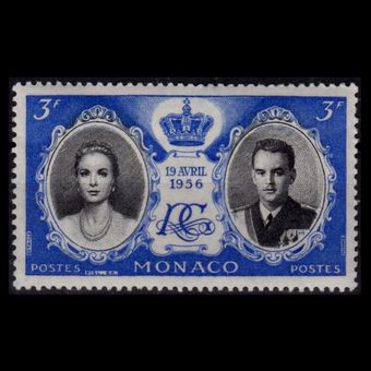 تمبر موناکو ازدواج سلطنتی 1956 کد 03