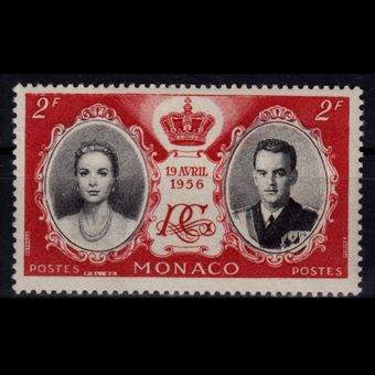 تمبر موناکو ازدواج سلطنتی 1956 کد 02