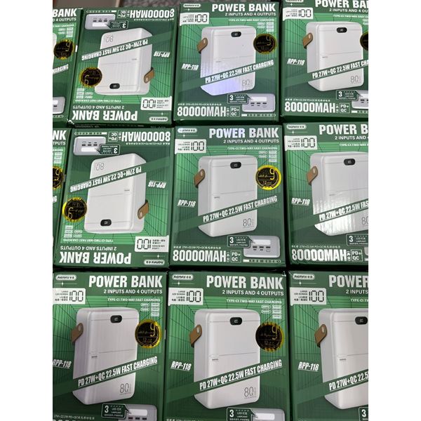 پاوربانک ریمکس مدل RPP-566 –ظرفیت 80 هزار میلیآمپر اورجینال