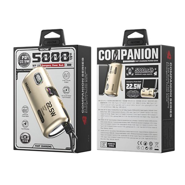 پاوربانک اضطراری ویکوم مدل WP19 – ظرفیت 5 هزار میلیآمپر