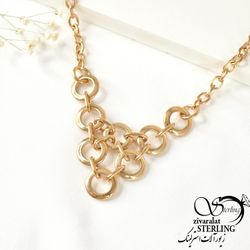 گردنبند حلقه ای طرح سینه ریز زنانه برند ژوپینگ کد 2981