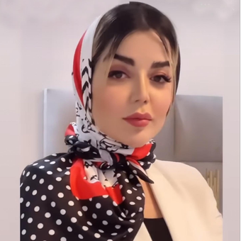 روسری ابریشم توییل لویی ویتون مشکی سفید قرمز قواره صد
