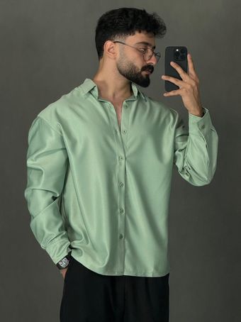 پیراهن مازراتی کجراه سبز پاستیلی