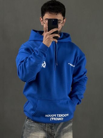 هودی پنبه سه نخ OVER SIZED آبی