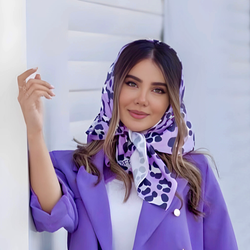 مینی اسکارف پلنگی یاسی نخی گارزا قواره 70