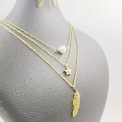 نیم ست سه لاین طرح ستاره مروارید پر