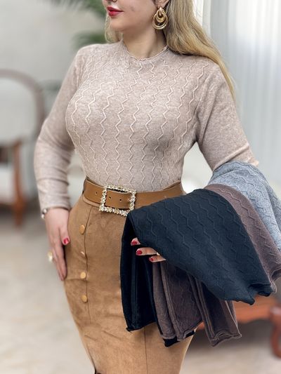 بلوز بافت زیگزاگی 2432