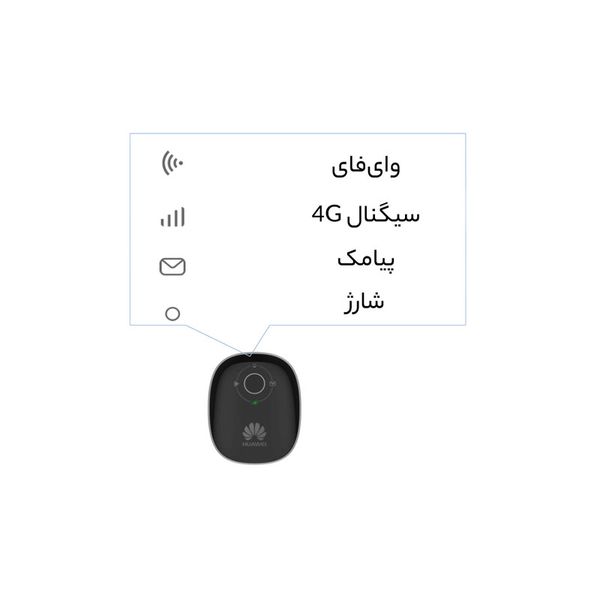 مودم 4G قابل حمل هوآوی مدل HiLink Carfi E 8377 با پشتیبانی از اینترنت LTE، اتصال همزمان تا 10 کاربر، سرعت 150 مگابیت دانلود و 5