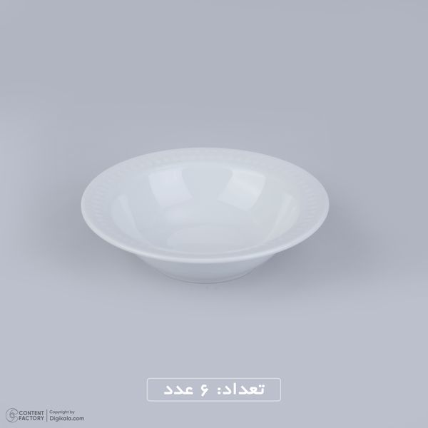 سرویس غذاخوری 28 پارچه چینی زرین ایران سری رادیانس مدل سفید درجه یک