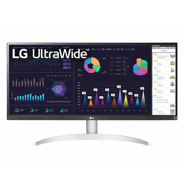 مانیتور ال جی مدل 29WQ600-W سایز 29 اینچ، رزولوشن Full HD، پنل IPS، نرخ بروزرسانی تصویر 100 هرتز، نسبت تصویر 21:9-Ultra Wide، یک
