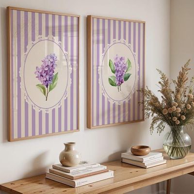 طرح گل بنفش