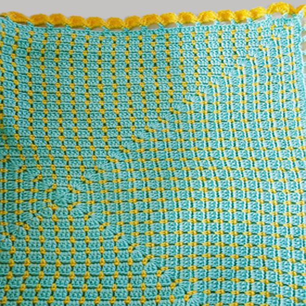 پتو/ شال مبل قلاب بافی مدل دوگانه