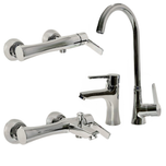 ست شیرآلات 4 تکه مدل پارمیس کروم (5 سال گارانتی + ارسال رایگان)