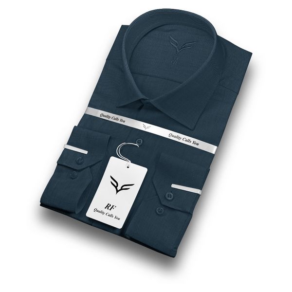 پیراهن مردانه کله‌غازی تیره پارچه فلورا