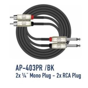 KIRLIN CABLE AP-403PR/6M (2*RCA PLUG-2*1/4 MONO PLUG)
