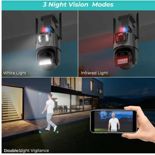 دوربین مداربسته سیمکارت خور بی سیم دو لنز مدل IPC-V380-V21