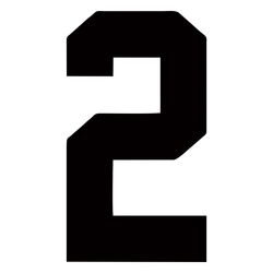 استیکر لباس و پارچه طرح عدد 2 مجموعه 2 عددی