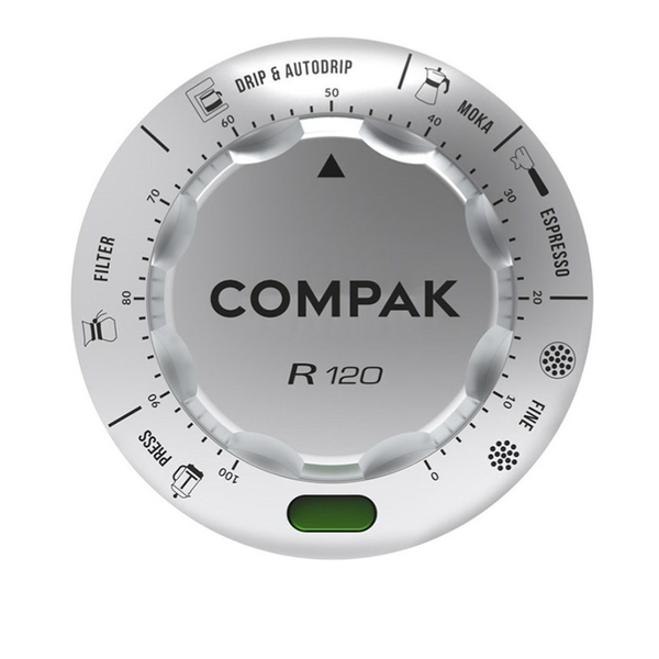 آسیاب قهوه فروشگاهی و صنعتی کامپک Compak R120 با تیغه 120 میلی‌متری و موتور 1000 وات