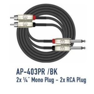 KIRLIN CABLE AP-403PR/3M (2*RCA PLUG-2*1/4 MONO PLUG)