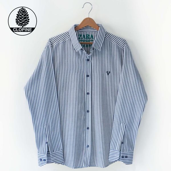 پیراهن راه راه مردانه پنبه ای - کد 0031