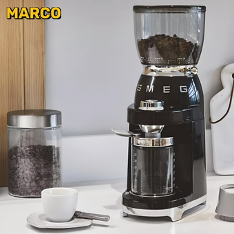 آسیاب قهوه اسمگ مدل SMEG CGF01BLUK ضمانت اصالت کالا و ارسال فوری و رایگان / گارانتی 18 ماهه مارکو تجارت