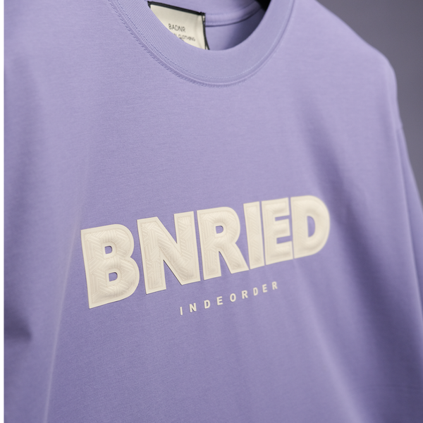 تیشرت وارداتی باکسی طرح BNRIED بنفش