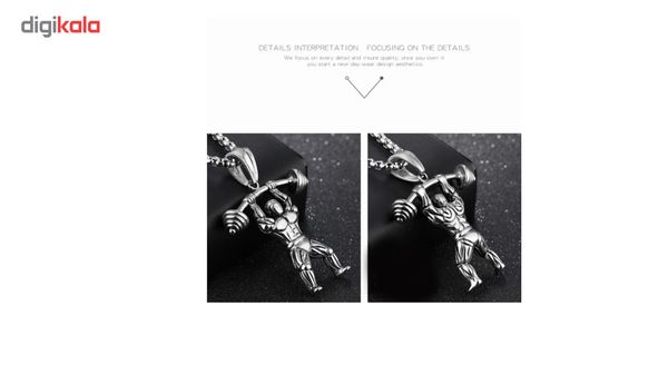 گردنبند طرح وزنه بردار مدل NEC345S0