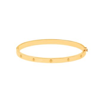 دستبند طلا کم اجرت 18 عیار زنانه  مریم اکرمی گلد گالری مدل لاو کارتیه