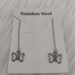 گوشواره زنانه استیل مدل بخیه طرح پروانه کد butf112*901