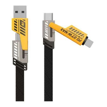 کابل تبدیل USB/USB-C به لایتنینگ/USB-C اچ تی ام مدل 4in1 طول 1 متر