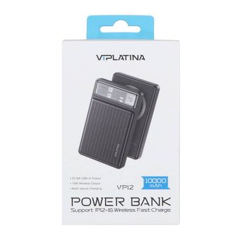 پاوربانک فست شارژ VIPLATINA 10000mAh مدل VP12 22.5W - مشکی