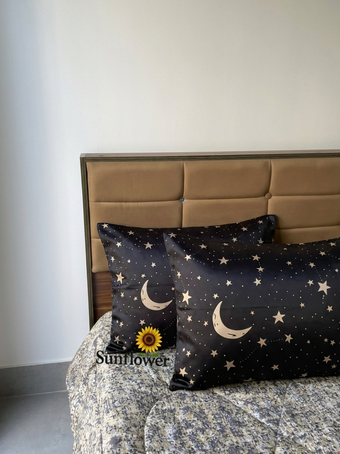 🖤 روبالشی ساتن طرح ماه و ستاره | لطافت، زیبایی و مراقبت از پوست و مو