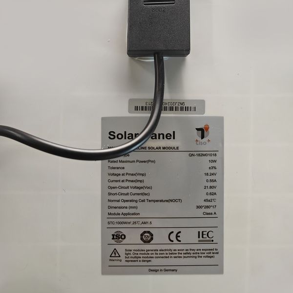 پنل خورشیدی تیسو مدل TM10W-18V ظرفیت 10 وات