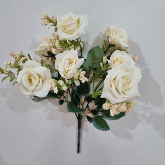 گل مصنوعی مدل بوته رز 7 شاخه