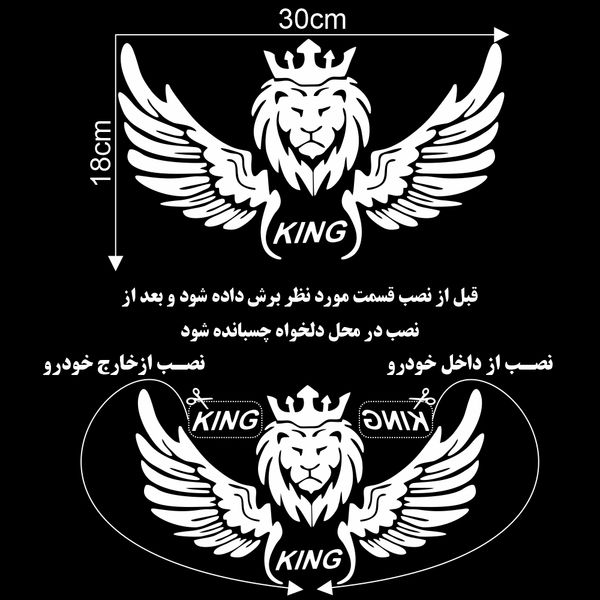 برچسب بدنه خودرو ماتریسیو طرح بال شیر king کد M82