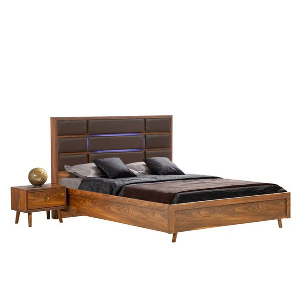 تخت خواب دو نفره مدل 2120 سایز 160×200  سانتی متر به همراه پاتختی