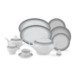 سرویس غذاخوری 102 پارچه چینی زرین ایران مدل ایتالیا اف سیلور لاینر درجه عالی