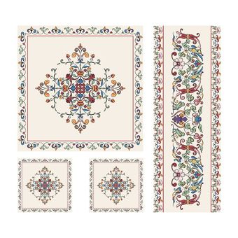 ست رومیزی 4 تکه برند رومیزی باز کد Tr563DR4