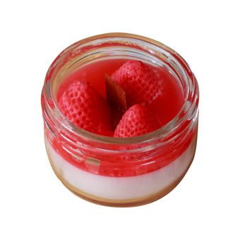 شمع مدل دسر توت فرنگی با رایحه توت‌فرنگی