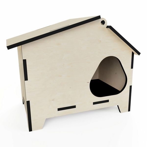 جای خواب سگ و گربه مدل لانه چوبی کد B63